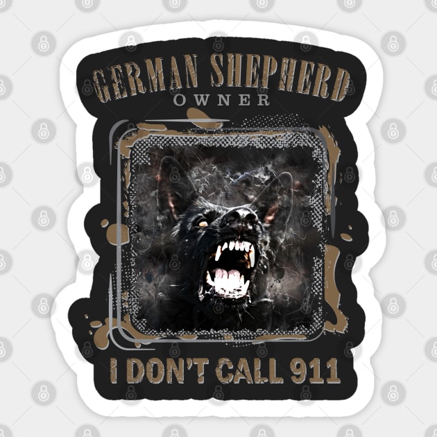 German Shepherd Dog - GSD Sticker by Nartissima